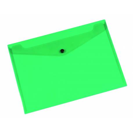 Teczka kopertowa A4, koperta plastikowa na zatrzask, transparentna zielona