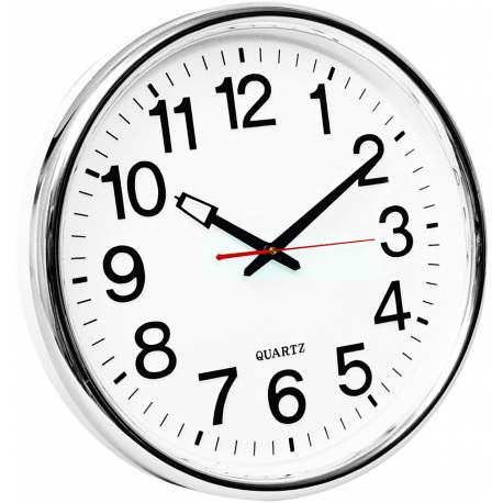 Zegar ścienny, biurowy, Q-Connect Warsaw, 35cm, srebrny