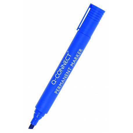 Marker permanentny, pisak Q-Connect, ścięty, 3-5mm (linia) niebieski