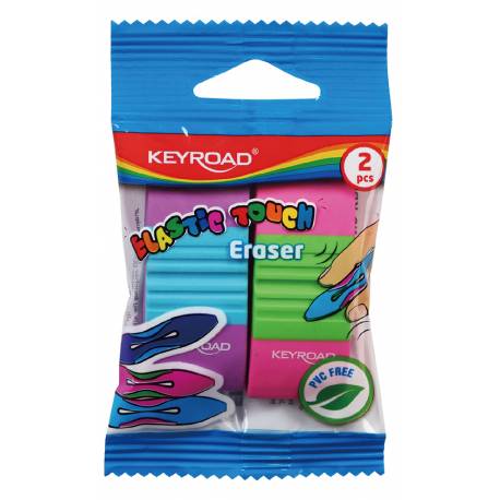 Gumka uniwersalna do ścierania KEYROAD Elastic Touch, 2szt, mix kolorów