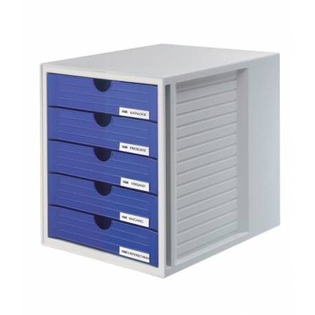 Zestaw 5 szufladek na biurko, HAN System-Box, A4, szaro-niebieski
