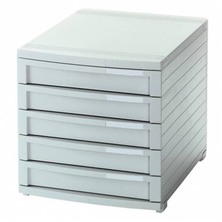 Pojemnik z szufladkami, szafka na biurko na dokumenty Zestaw 5 szufladek, HAN Contur, A4+, szary