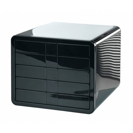 Pojemnik z szufladkami, szafka na biurko na dokumenty Zestaw 5 szufladek, HAN iBox, ABS, A4, czarny