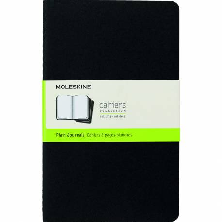 Notesy MOLESKINE Cahier Journals L 13x21cm, Zestaw 3 zeszytów A5 gładkich, 80 str, czarny
