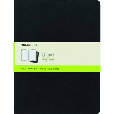 Notesy MOLESKINE Cahier Journals XL 19x25cm, zestaw 3 zeszytów B5 gładki, 120 str, czarny