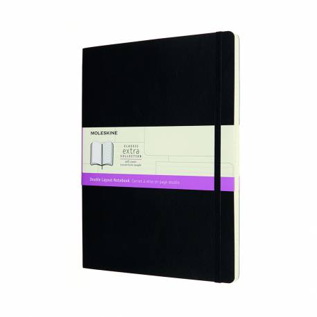Notatnik B5+, notes MOLESKINE XL 19x25cm linie-gładki, miękka oprawa, 192 strony, czarny