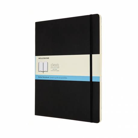 Notatnik A4, notes MOLESKINE Classic XXL 22x28 cm w kropki, miękki, 192 str, czarny