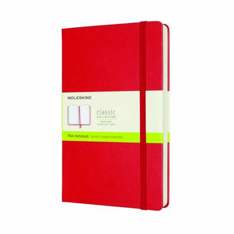 Notatnik A5, notes MOLESKINE Classic L 13x21cm gładki, twardy, scarlet red, 400 str, czerwony