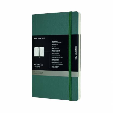 Notatnik A5, notes MOLESKINE Professional L 13x21cm, miękka oprawa, forest green, 192 stron, zielony