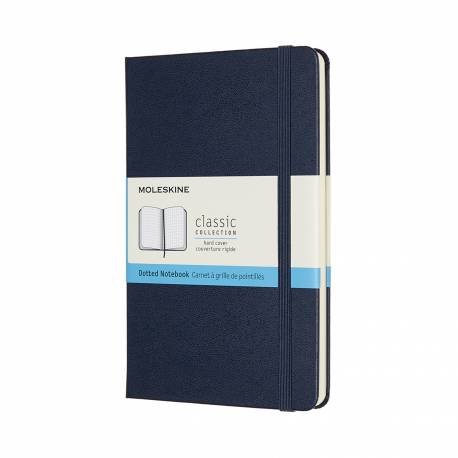 Notatnik B6, notes MOLESKINE Classic M 11,5x18 cm w kropki, twardy, sapphire blue, 208 str, niebieski