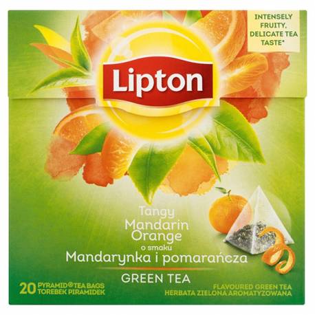 Lipton piramidki zielona herbata mandarynka z pomarańczą 20 szt