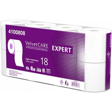 Papier toaletowy celulozowy Velvet Expert, 3-warstwowy, 8szt, biały