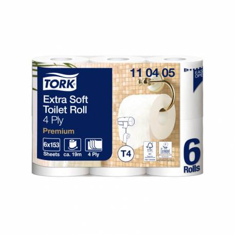 Papier toaletowy Tork 110405 Premium, 4-warstwowy, ekstra miękki - 6 rolek/op