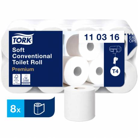 Papier toaletowy Tork 110316 Premium, 3-warstwowy, ekstra miękki - 8 rolek/op