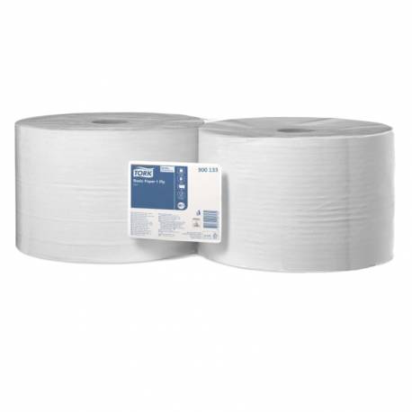 Czyściwo papierowe w rolce Tork 900133, ręcznik papierowy w dużej roli do wycierania, szare - 1150 m, 2 rolki