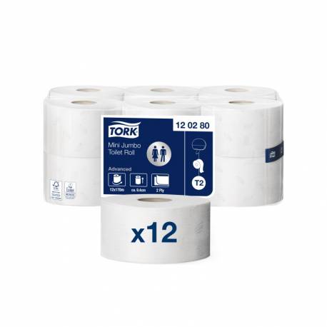 Papier toaletowy Tork 120280 Advanced, papier toaletowy Jumbo, biały 12 rolek