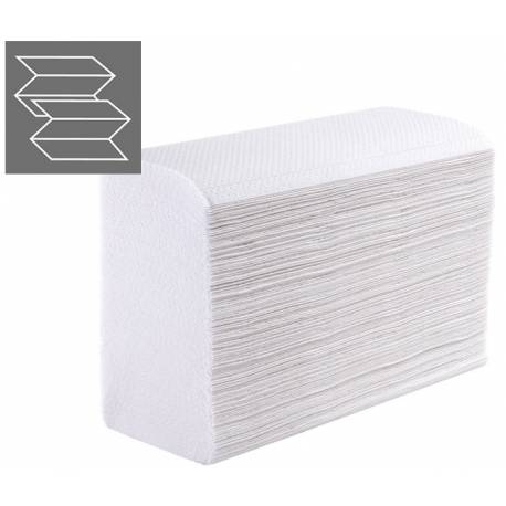 Ręczniki papierowe składane ZZ celuozowe Luna Smart, składka 3-panelowa, 2-w, Biały, 3150 listków