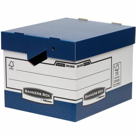 Pudła archiwizacyjne Bankers Box ERGO-Box, na 4 pudełka 8cm, kartonowe pojemniki zamykane na dokumenty, 10 sztuk