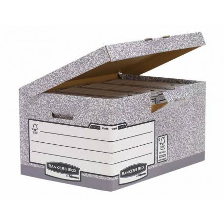 Pudła archiwizacyjne Bankers Box System, na 6 pudełek 8cm, zamykane pojemniki na dokumenty, 10 sztuk