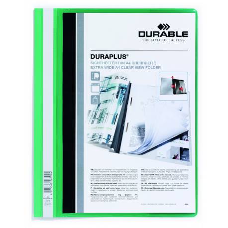 Skoroszyty plastikowy na dokumenty A4, prezentacyjny DURAPLUS, zielony