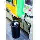 Kosz na śmieci metalowy DURABLE SAFE, pojemnik na odpady z pokrywą samogaszącą 60 L, czarny