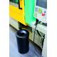 Kosz na śmieci metalowy DURABLE SAFE, pojemnik na odpady z pokrywą samogaszącą 60 L, czarny