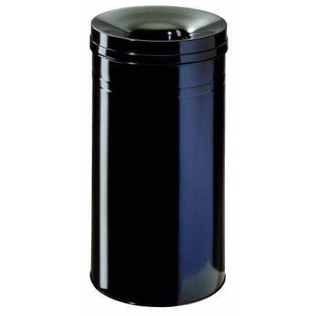 Kosz na śmieci metalowy DURABLE SAFE+, pojemnik na odpady z pokrywą samogaszącą 30 L, czarny