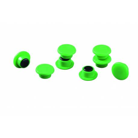 Magnesy do tablic, punkty magnetyczne Ø 15 mm, 8 sztuk, zielony