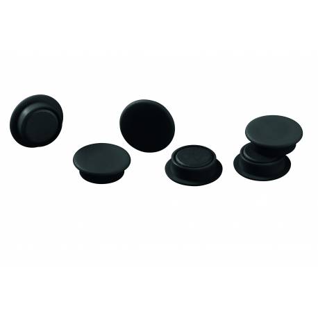 Magnesy do tablic, punkty magnetyczne Ø 21 mm, 6 sztuk, czarny