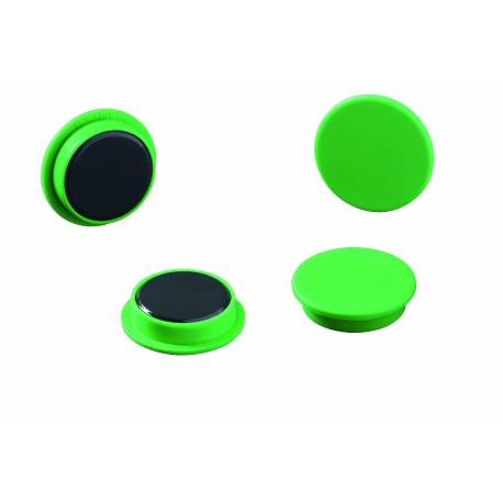 Magnesy do tablic, punkty magnetyczne Ø 32 mm, 4 sztuk, zielony