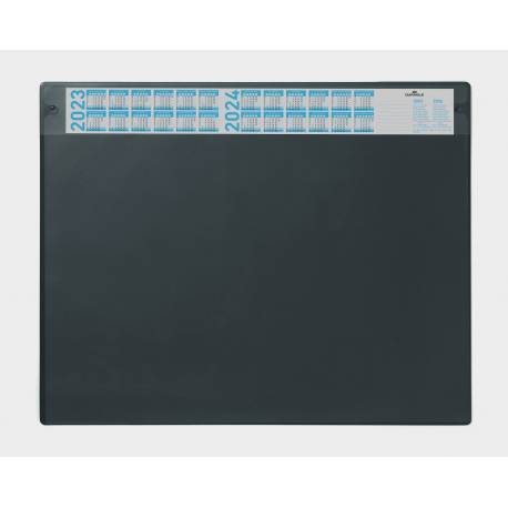 Podkład na biurko z przezr okładką i kalendarzem. 650x520 mm, czarny
