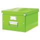 Pudło do przechowywania, pojemnik zamykany, kartonowe pudło Leitz C&S A4 WOW, zielony