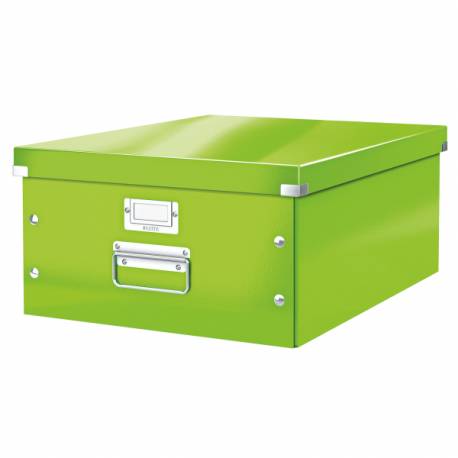 Pudło do przechowywania, pojemnik zamykany, kartonowe pudło Leitz C&S A3 WOW, zielony