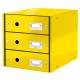 Pojemnik z szufladami, organizer na dokumenty na biurko z 3 szufladami Leitz C&S, żółty