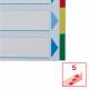 Przekładki plastikowe A4 Esselte, 5 kolorowych indeksów