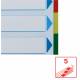 Przekładki plastikowe A4 MAXI Esselte, 5 kolorowych indeksów