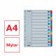 Przekładki kartonowe A4 MAXI Mylar Esselte, 12 kolorowych indeksów