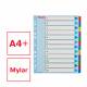 Przekładki kartonowe A4 MAXI Mylar Esselte, kolorowe indeksy z nadruk 1-12 