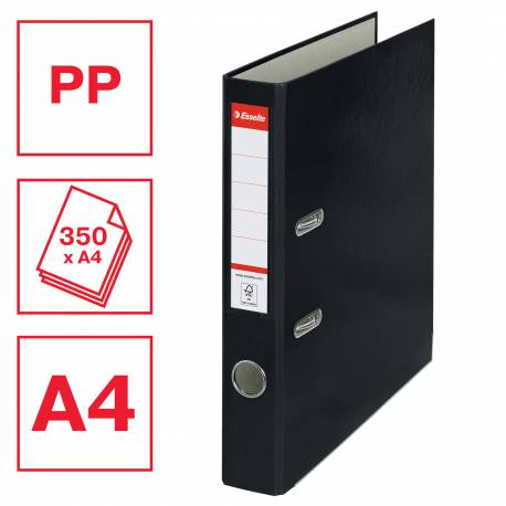 Segregator A4, biurowy segregator na dokumenty ekonomiczny Esselte PP 50 mm, czarny