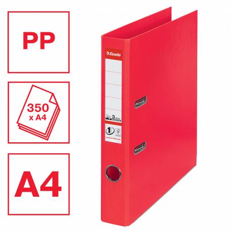 Segregator A4, biurowy segregator na dokumenty Esselte No.1 Vivida 50 mm, czerwony
