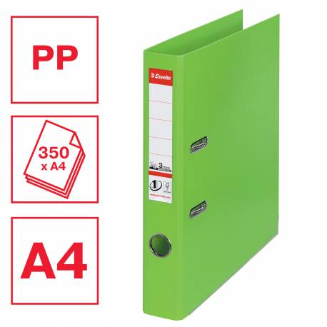 Segregator A4, biurowy segregator na dokumenty Esselte No.1 Vivida 50 mm, zielony