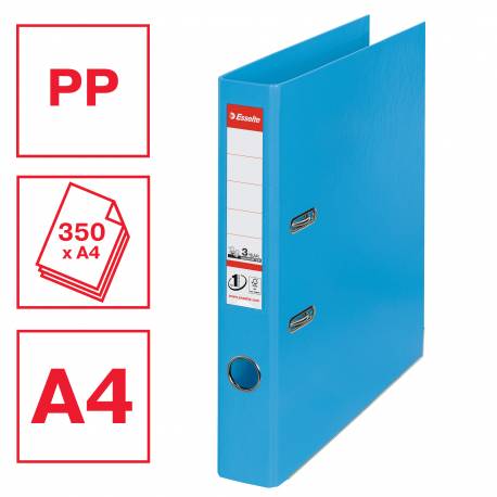 Segregator A4, biurowy segregator na dokumenty Esselte No.1 PCV 50 mm, j. niebieski