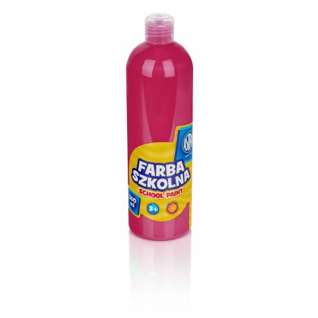 Farby plakatowe Astra, szkolne farby wodne w butelkach 500 ml, różowy