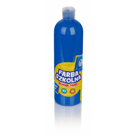 Farby plakatowe Astra, szkolne farby wodne w butelkach 500 ml, niebieski ciemna