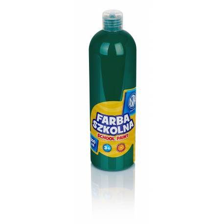 Farby plakatowe Astra, szkolne farby wodne w butelkach 500 ml, zielona ciemna