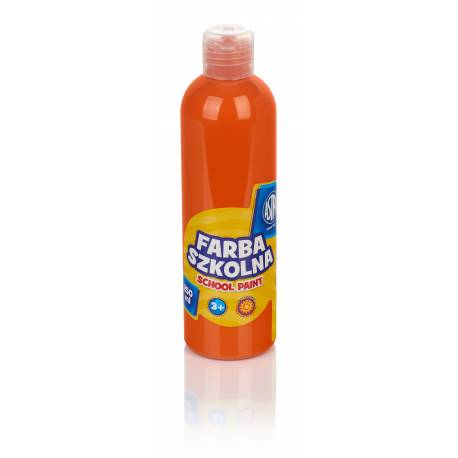 Farby plakatowe Astra, szkolne farby wodne w butelkach 250 ml, pomarańczowa