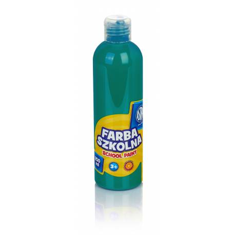 Farby plakatowe Astra, szkolne farby wodne w butelkach 250 ml, szmaragdowa