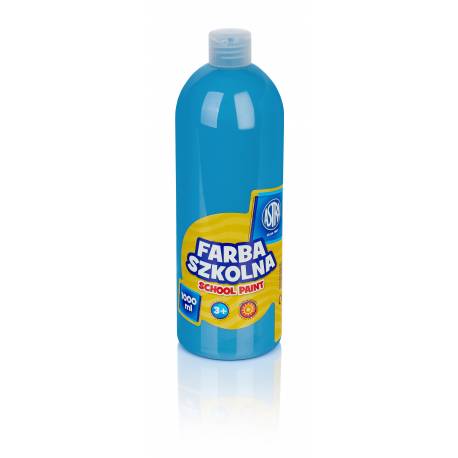 Farby plakatowe Astra, szkolne farby wodne w butelkach 1L, niebieska