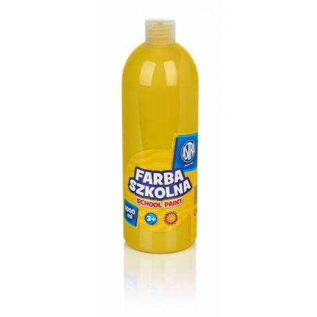 Farby plakatowe Astra, szkolne farby wodne w butelkach 1L, żółta
