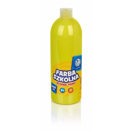 Farby plakatowe Astra, szkolne farby wodne w butelkach 1L, cytrynowa